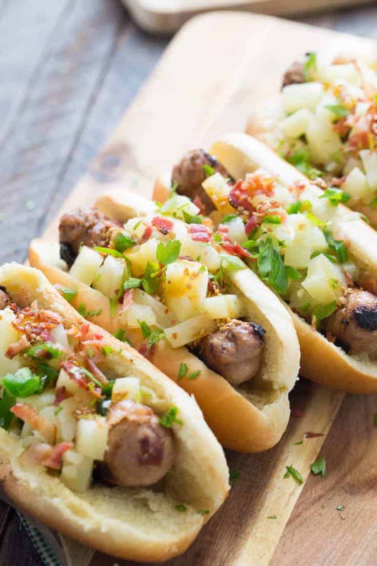 Pineapple Teriyaki is the name of the game for these simple turkey brats! lemonsforlulu.com