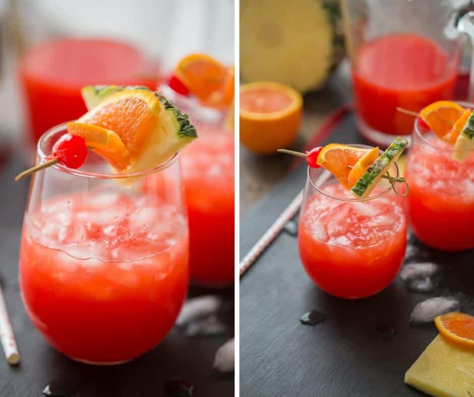 Tropical Rum Punch (Fruity Party Punch using the 1, 2, 3, 4 Method!)