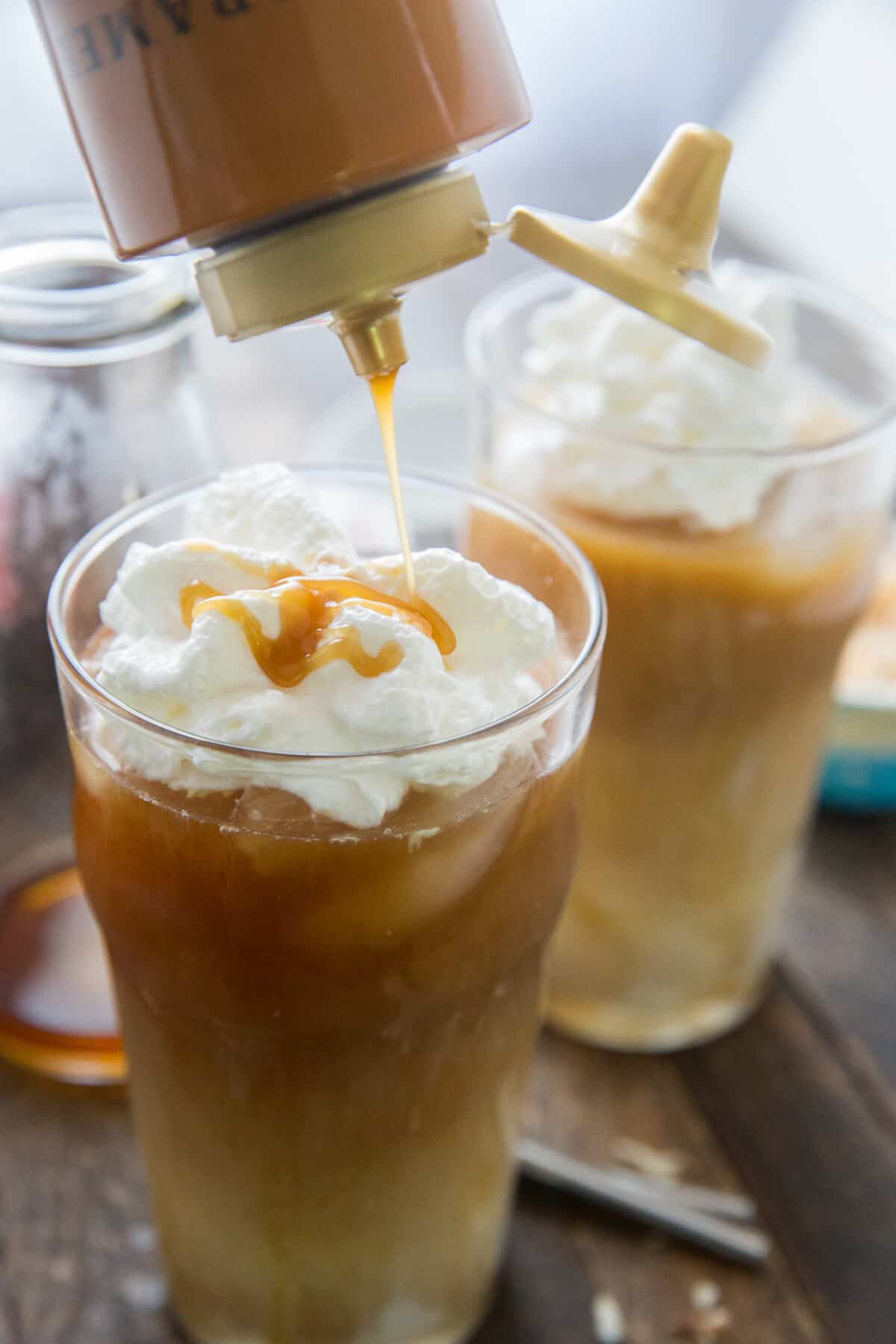 Grab and iced macchiato and relax! This coconut caramel favor is going to be your favorite!