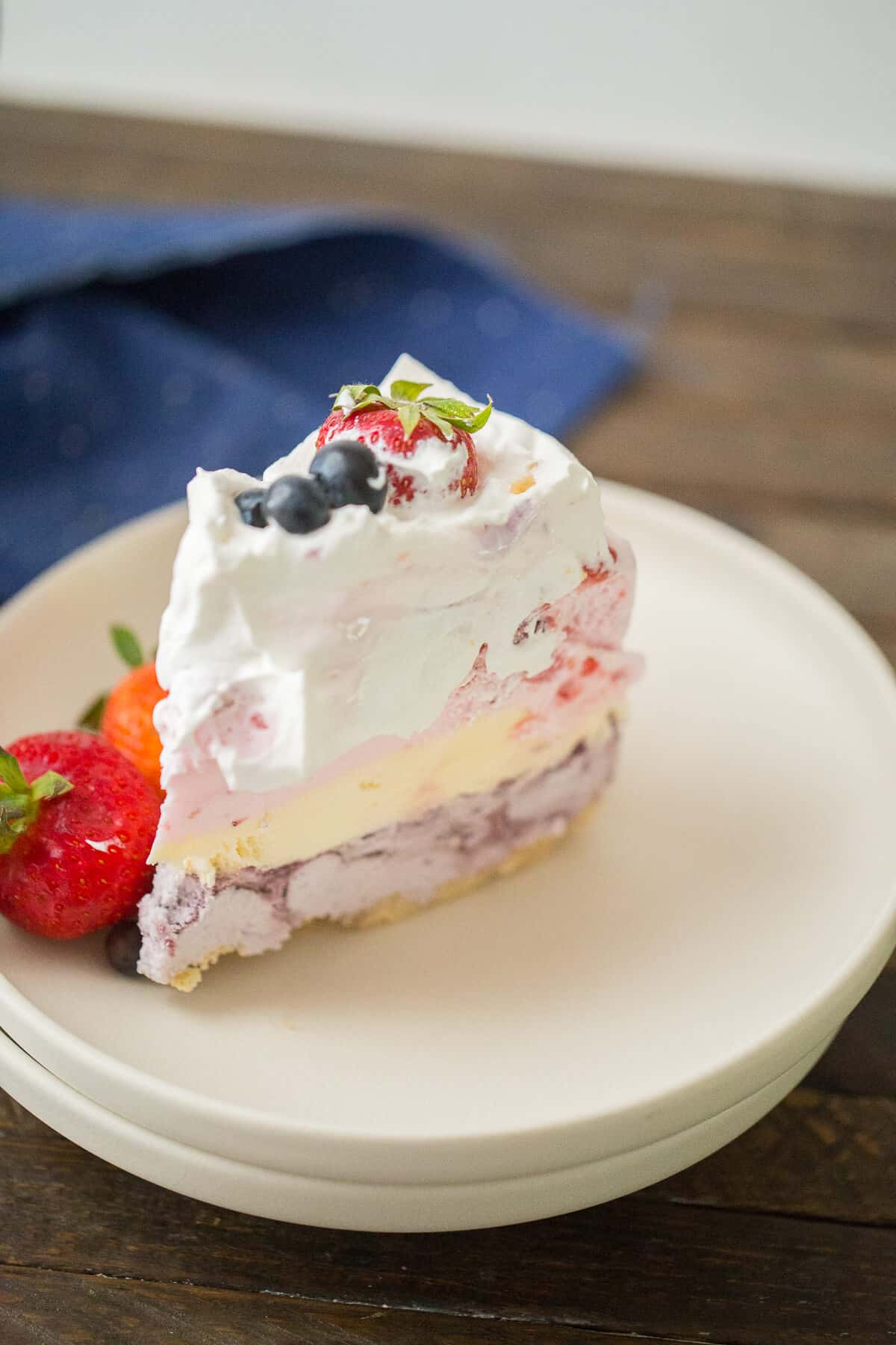 A red, white, and blue ice cream cake that will please folks of all ages!This recipe looks and tastes so good!