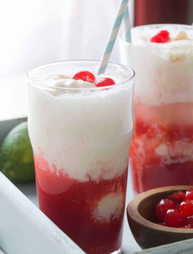 This cherry limeade float is different but delicious! You'l love the tangy sweet flavor!