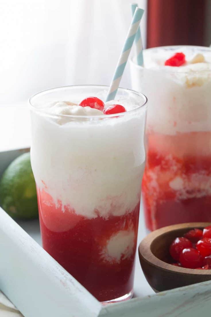 This cherry limeade float is different but delicious! You'l love the tangy sweet flavor!