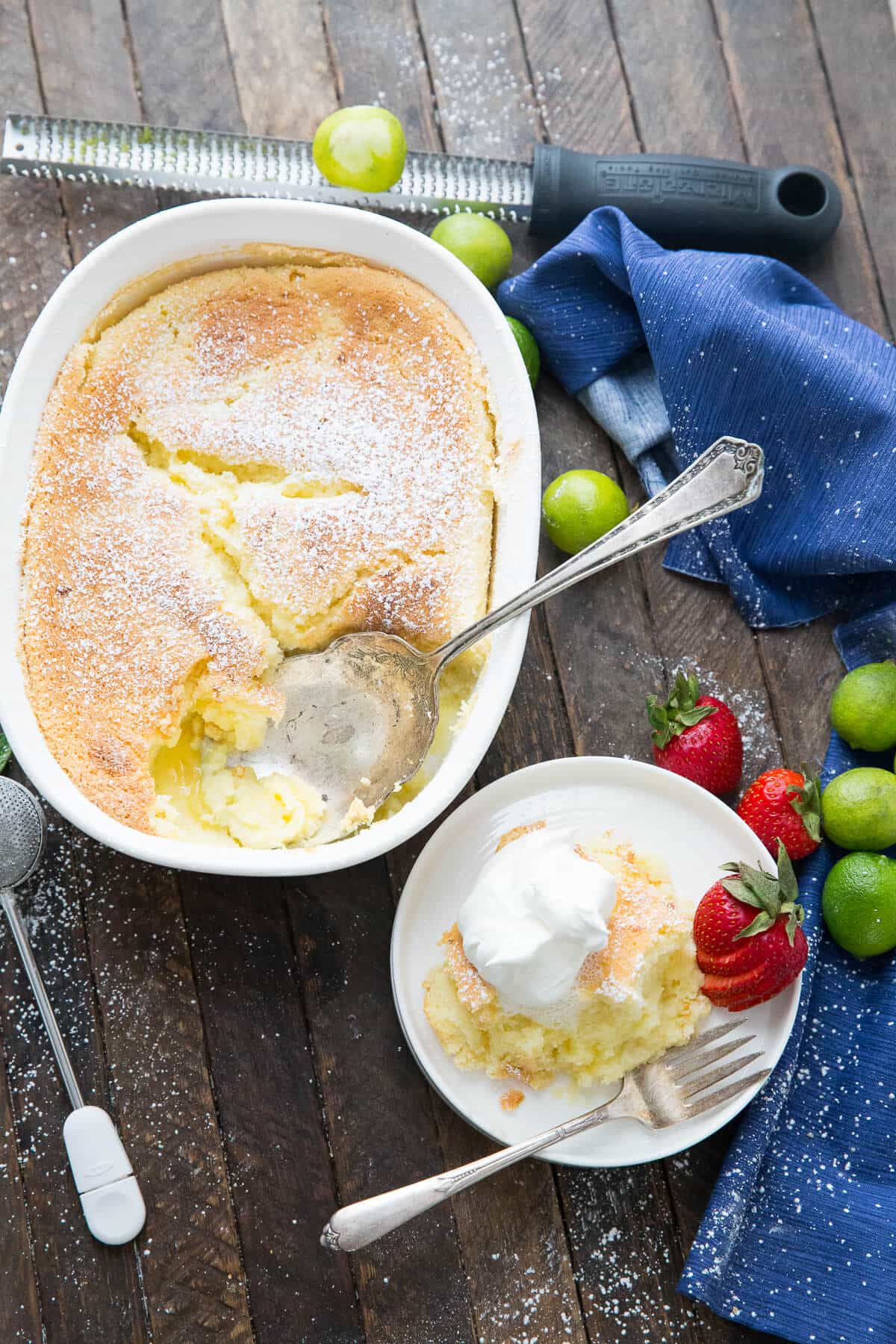This pudding cake is such a simple recipe and that key lime flavor is divine!