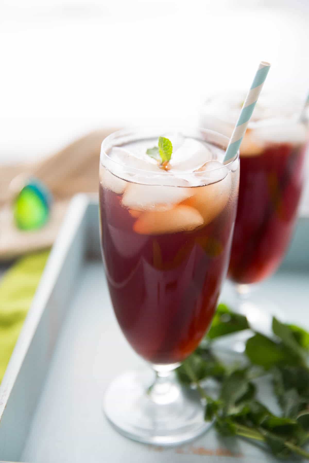 Iced tea is a must in the summertime, you have to try this simple pomegranate green tea recipe!