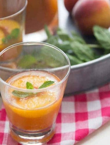 Peaches are the essence of summer, why not have a little bit of that sweet taste in your bourbon slush punch?