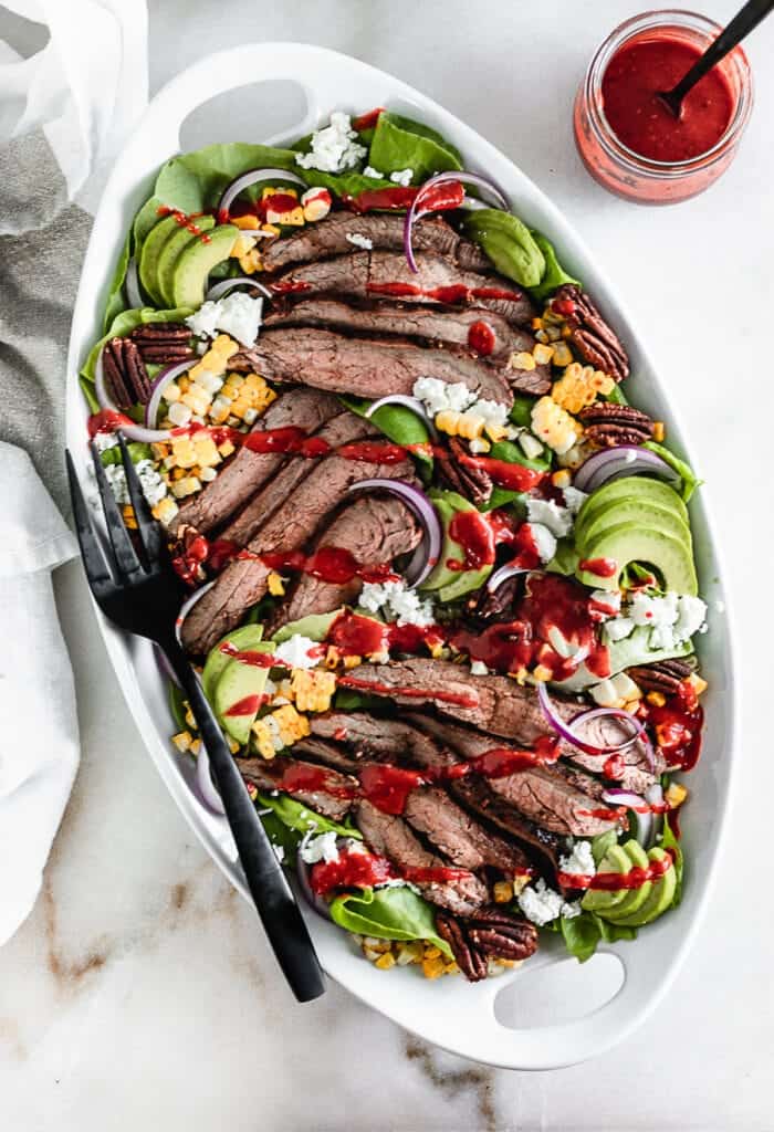 Raspberry Chipotle Grilled Flank Steak summer Salad