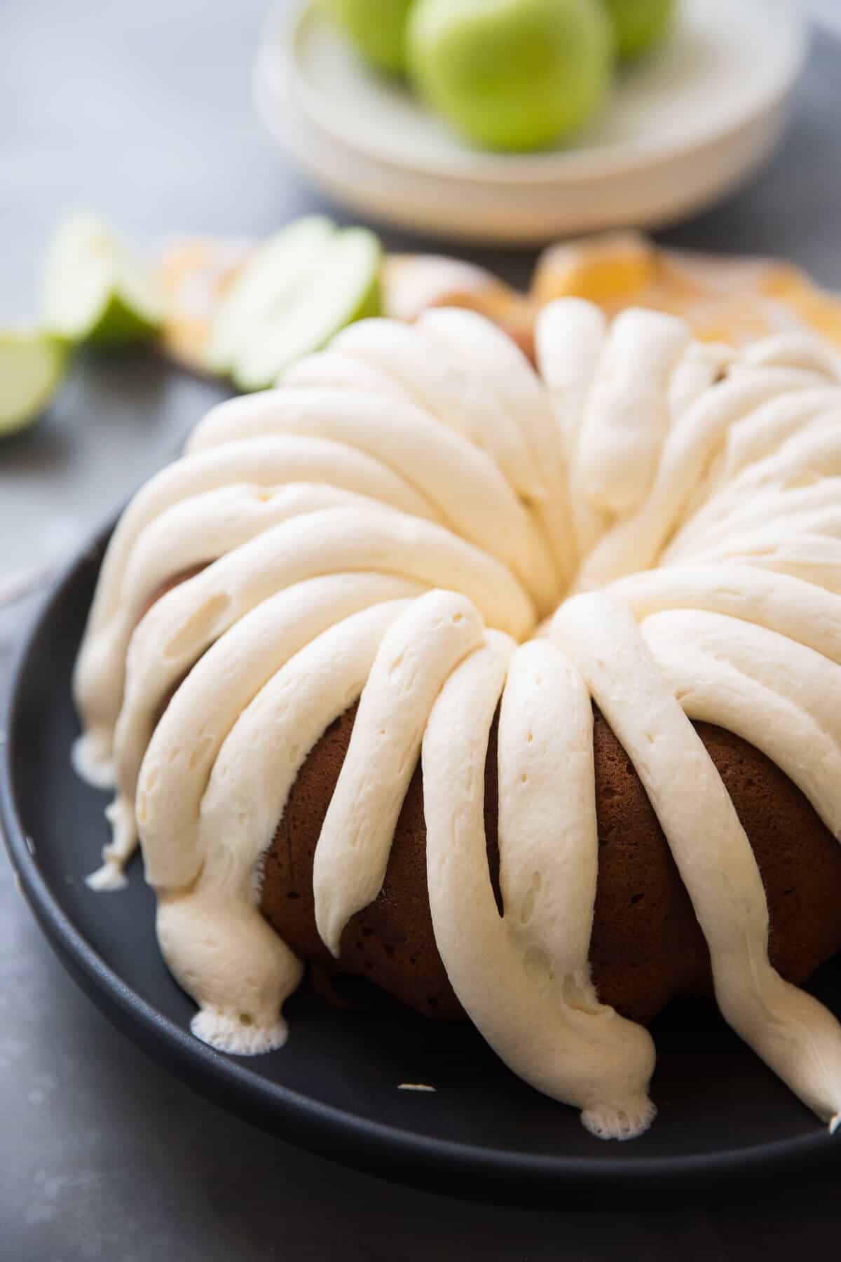 Brown sugar adds a deeper flavor to this cake than ordinary sugar.   Brown sugar the compliments baked into this easy apple bundt cake!