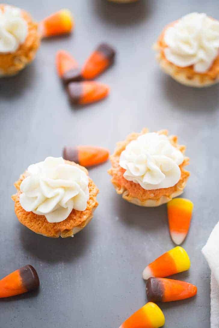 What better way to celebrate this fall season than with Candy Corn Mini Cakes! These cakes are sweet, bite-sized treats that will please kids and the kids at heart!