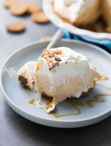 This pumpkin cream pie is no ordinary Thanksgiving pie! It is light and fluffy with the creamiest pumpkin filling.