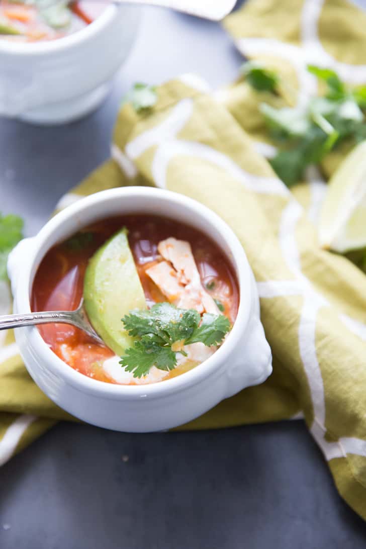 Mexican Chicken Soup recipe with avocado
