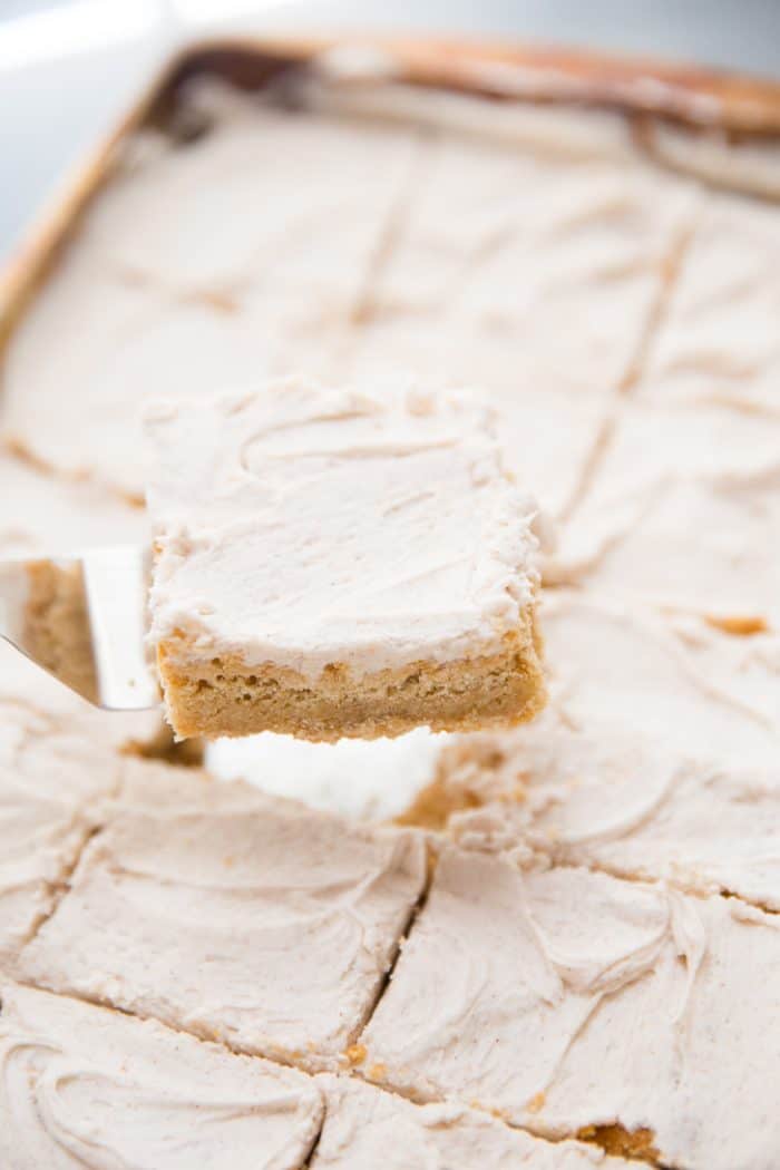 Browned Butter Blondies with frosting