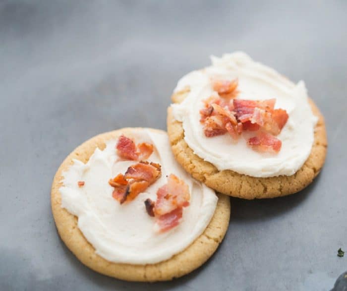 bacon cookies with maple icing