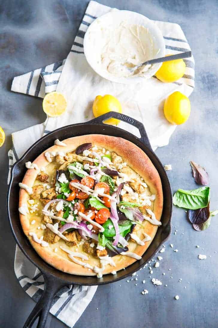 Skillet pizza with chicken