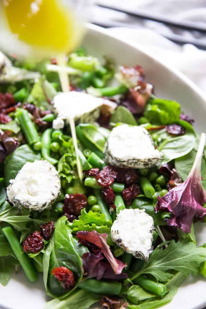 Spring Salad Recipe with dressing