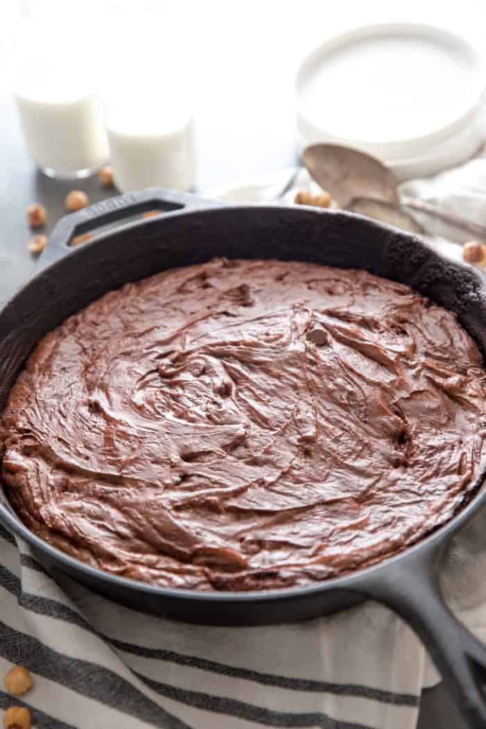 Skillet brownie no topping