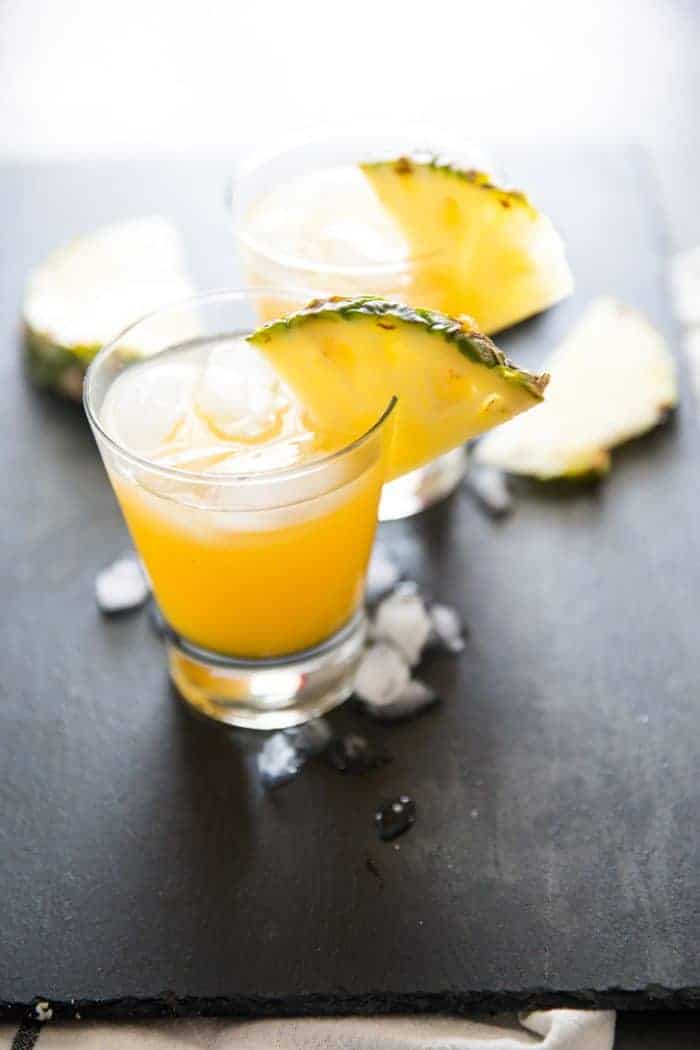 Vodka cocktail with pineapple