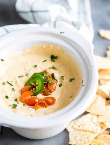 Queso Blanco with jalapeños and tomatoes