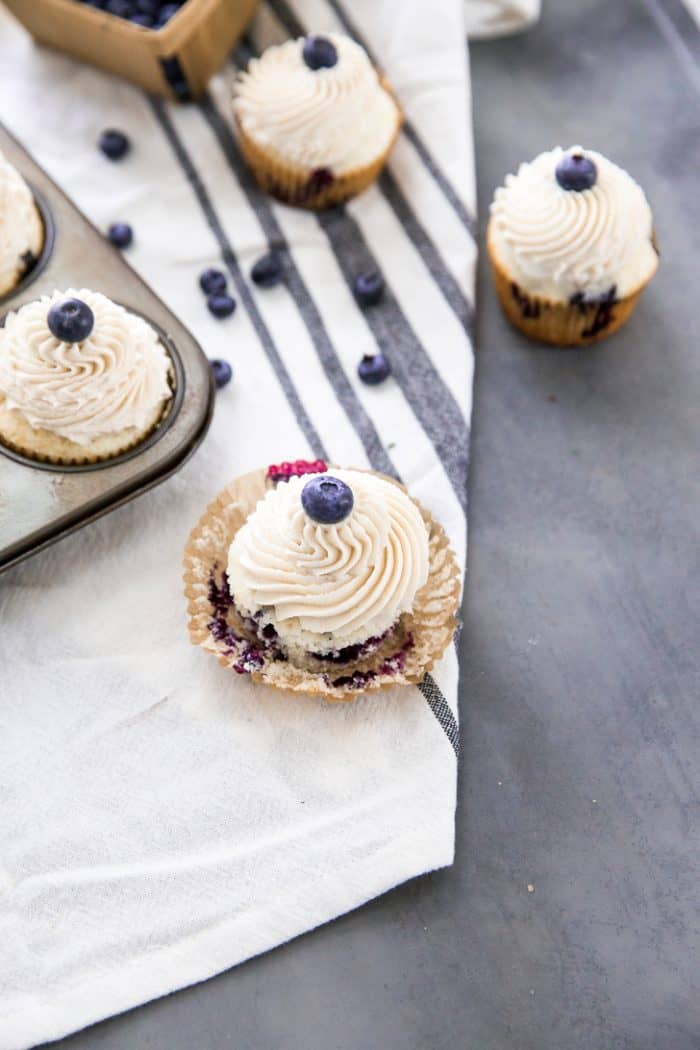 Blueberry Cupcakes one unwrapped