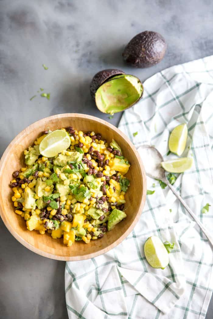 avocado salad with black beans and corn