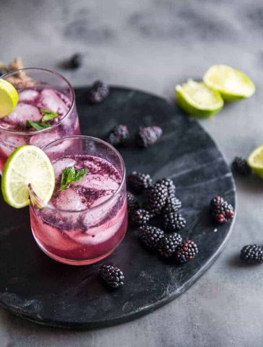 Fizz cocktail with blackberry's