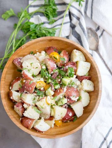 red potato salad with parsley