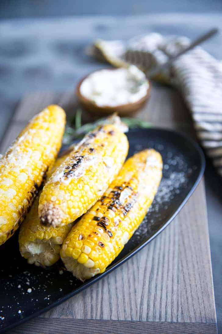 grilled corn with herbs