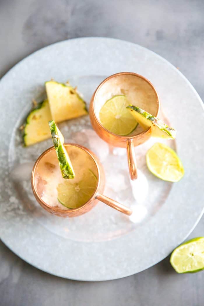 Two Moscow mule drinks