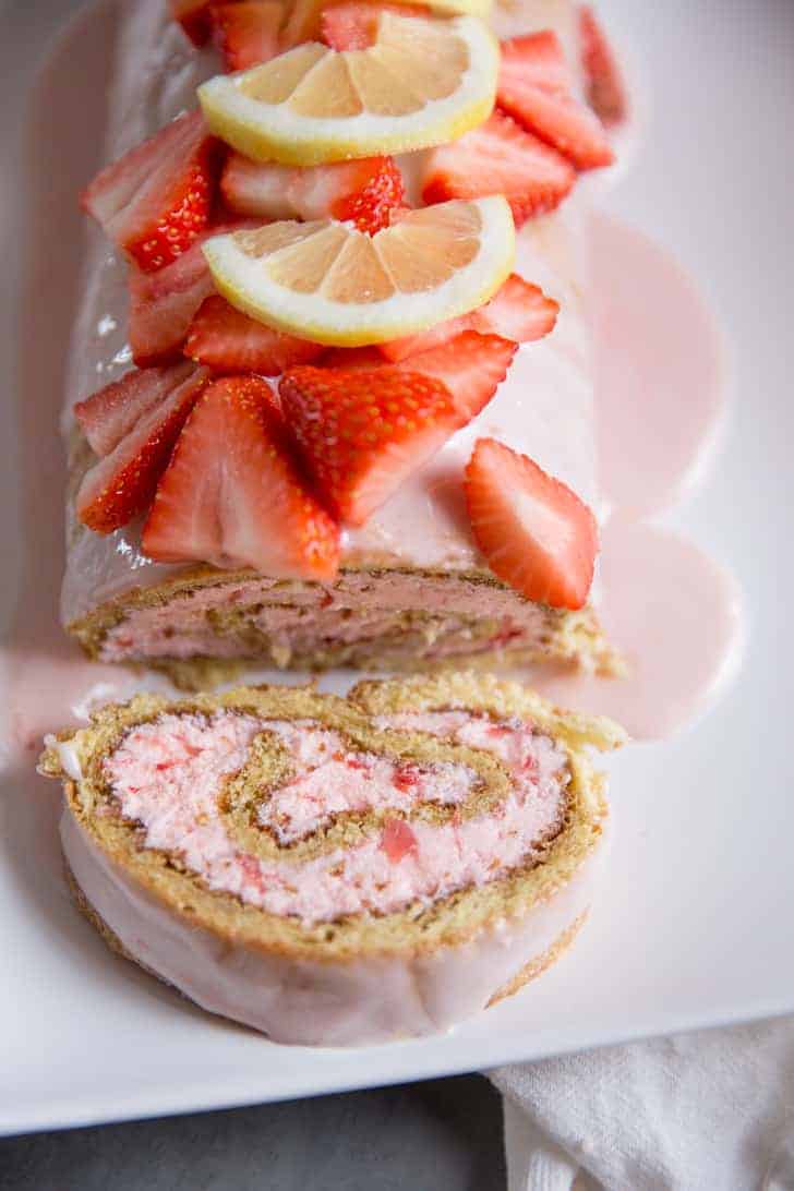 Strawberry Lemonade Cake sliced