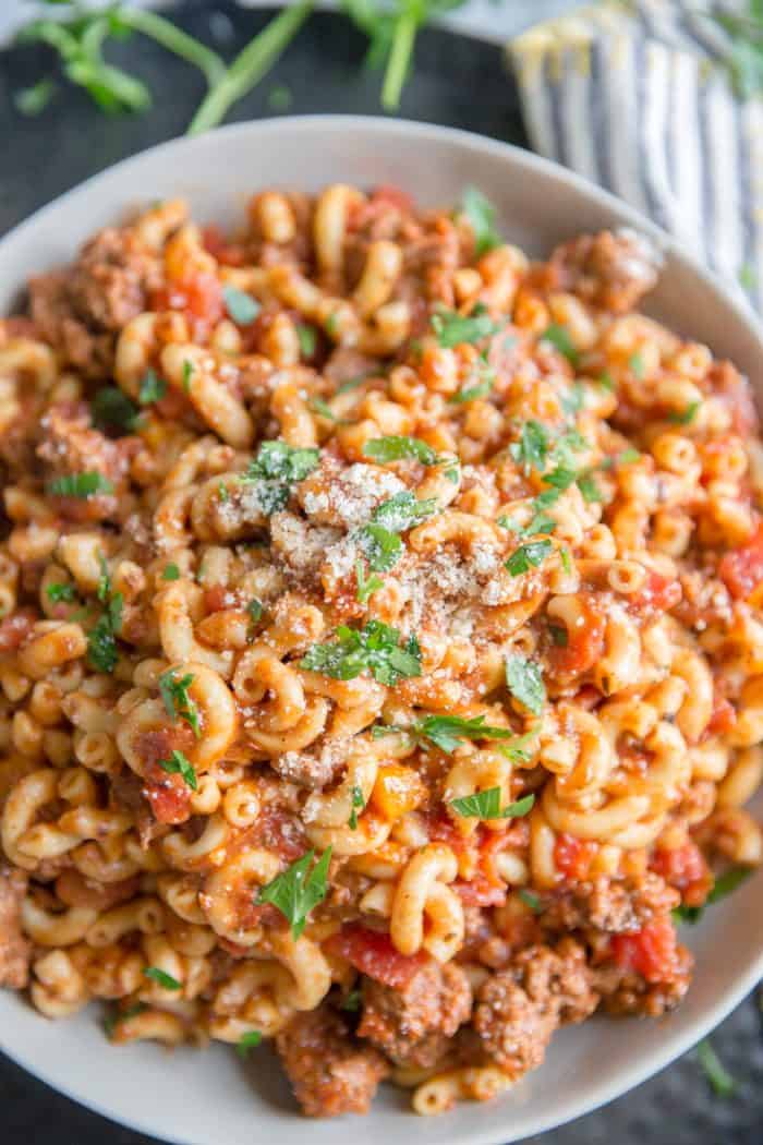 American goulash close up