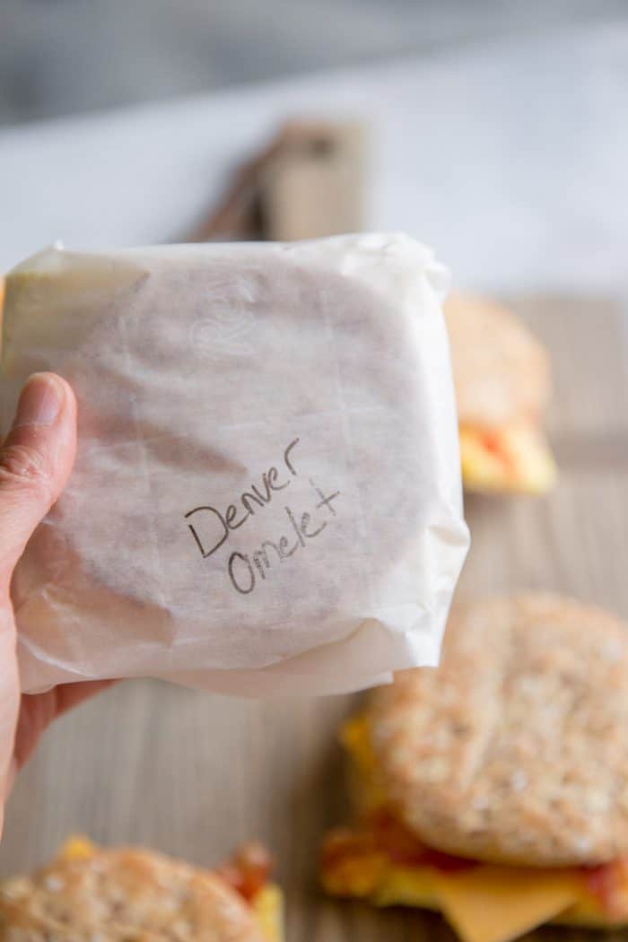 wrapped Denver omelet sandwich