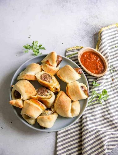Pigs in a blanket with sausage