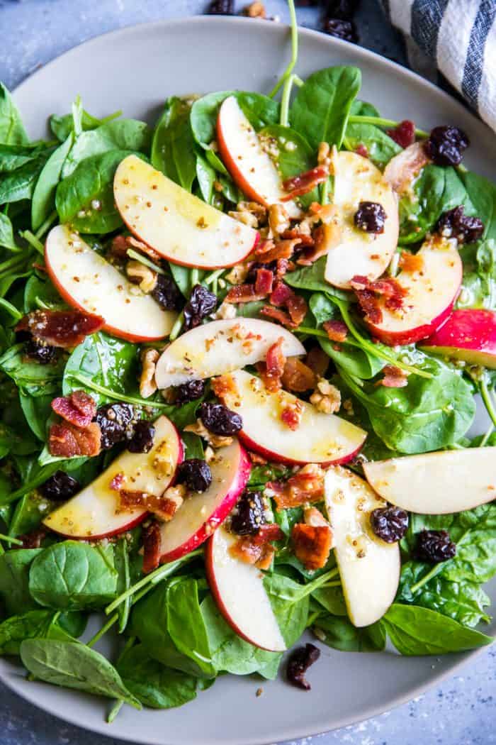 spinach salad close up