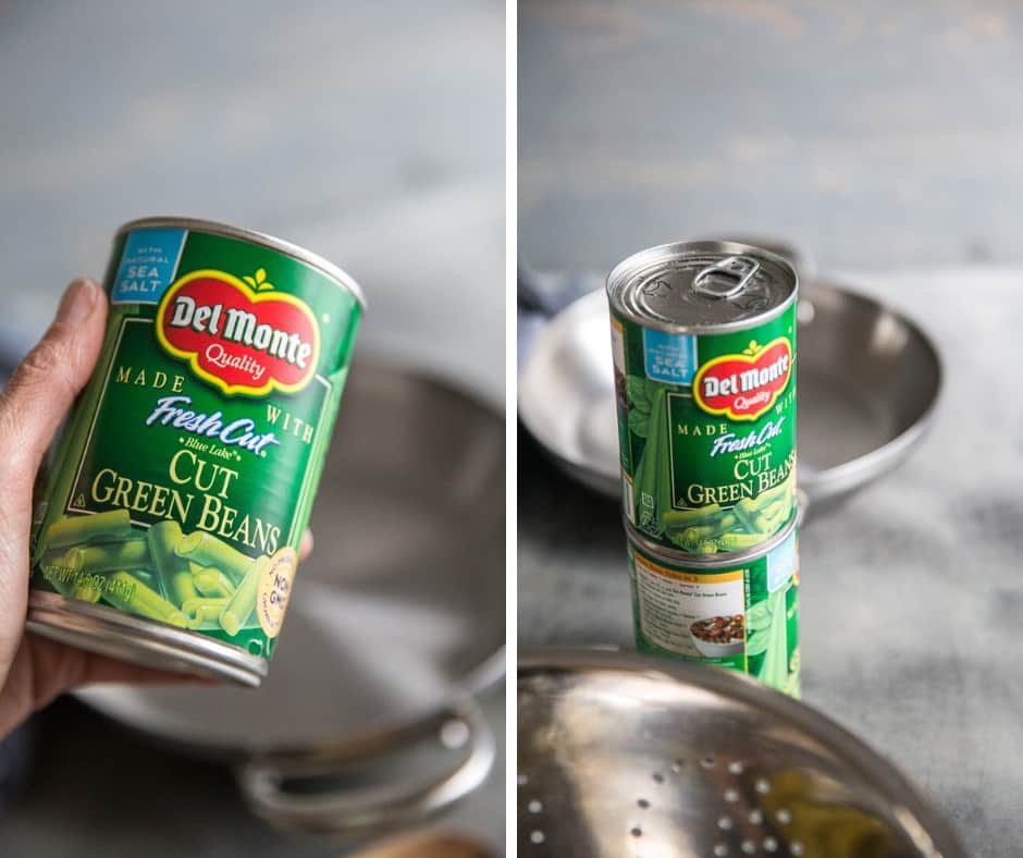 Cans of Greek Green Beans