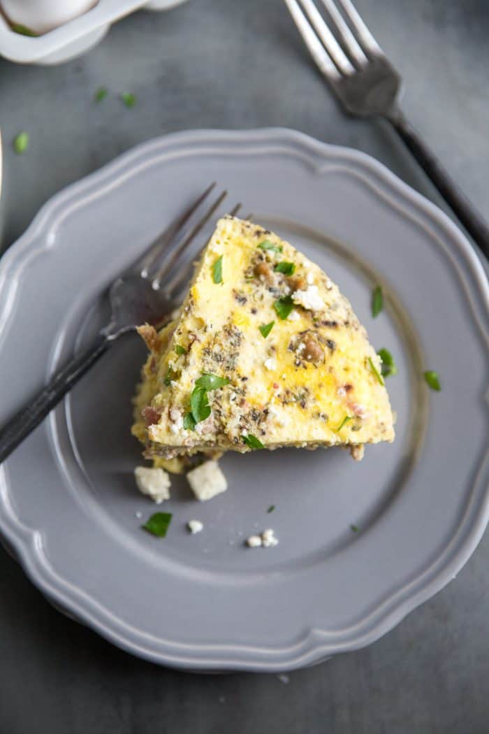 Breakfast egg casserole slice