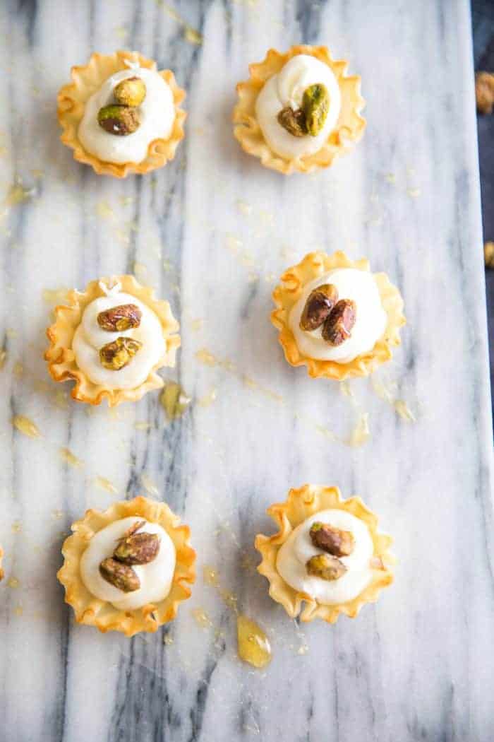 Mini whipped goat cheese cups