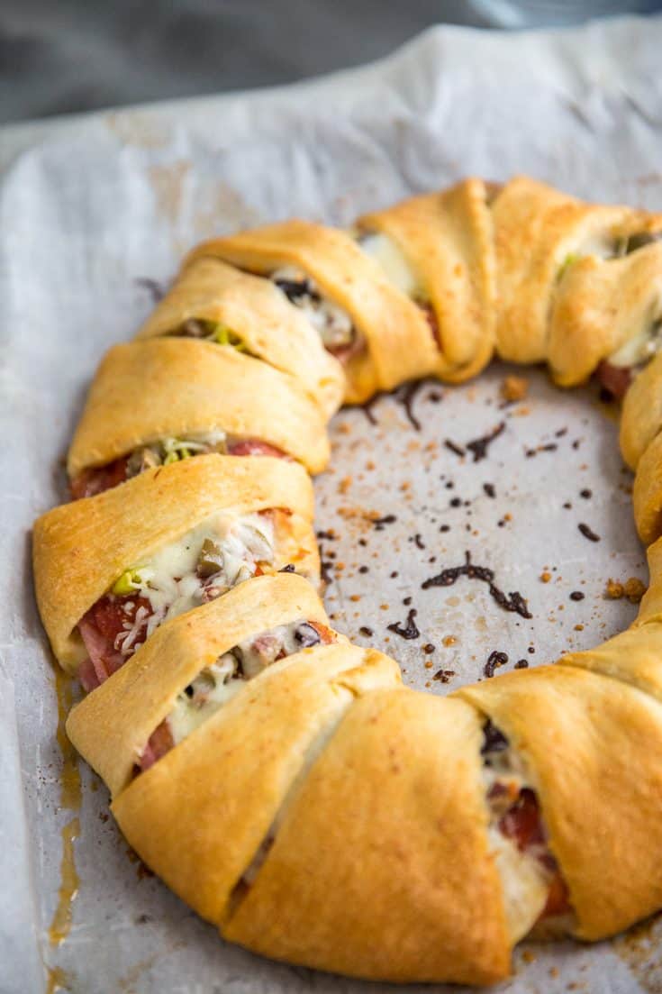 crescent ring recipe with antipasto filling