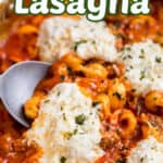 skillet lasagna photo with title