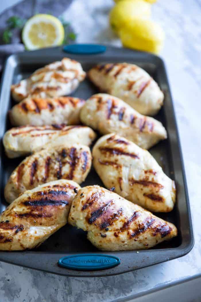 Grilled chicken breast together