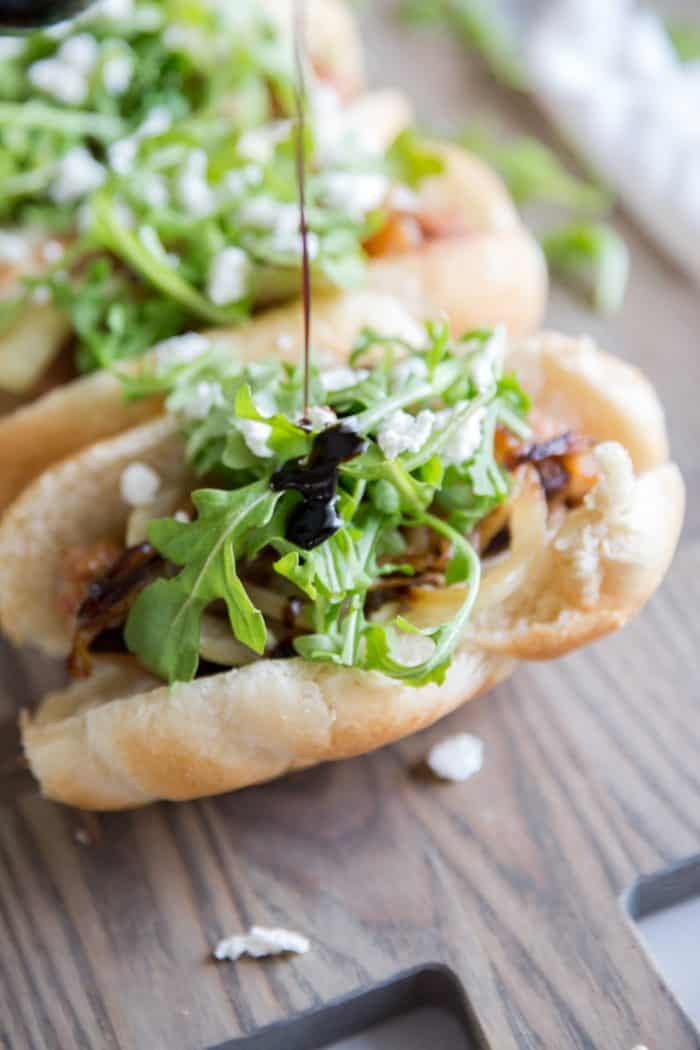 italian sausage subs with balsamic drizzle