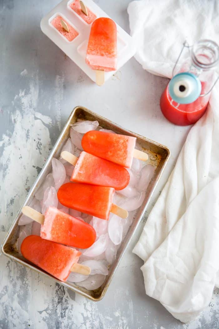 rum punch popsicles, punch on the side