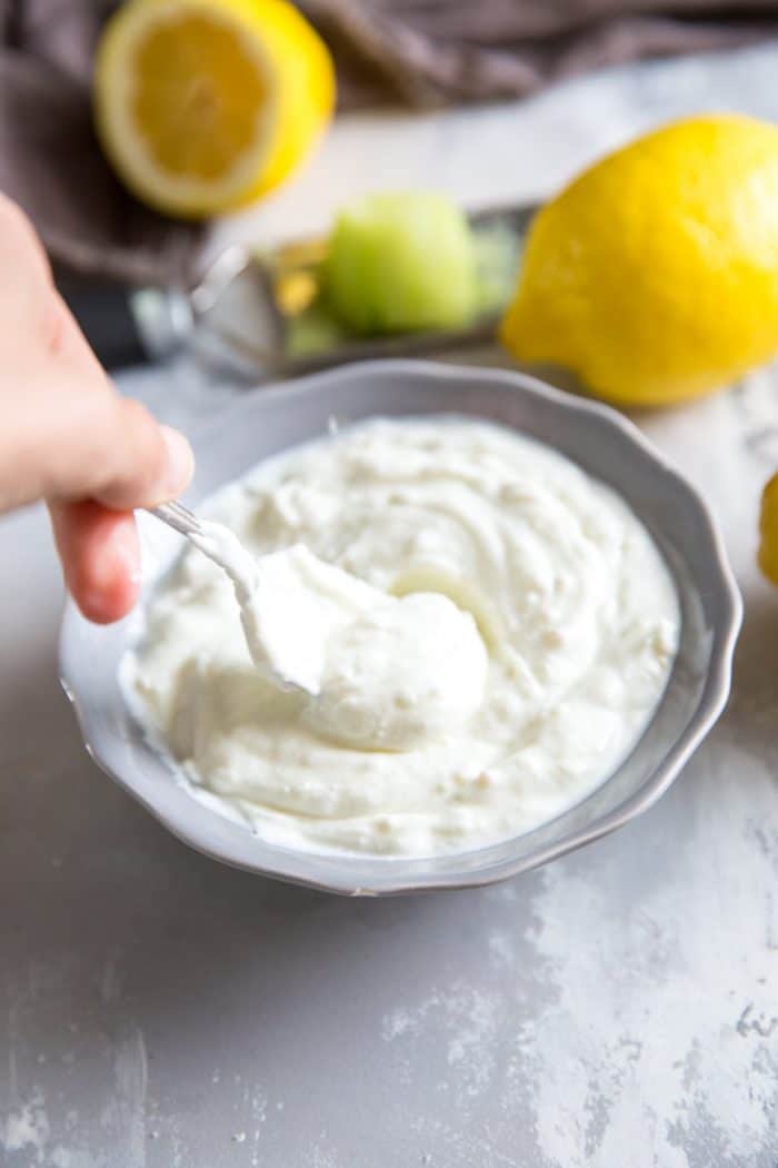 Tzatziki sauce stirred