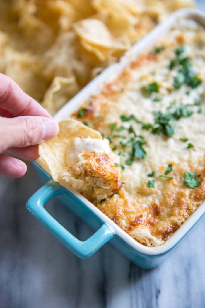 Crab dip with a scoop