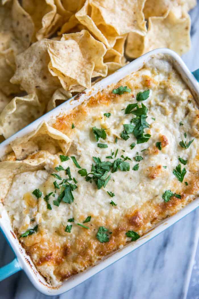 Crab dip with chips