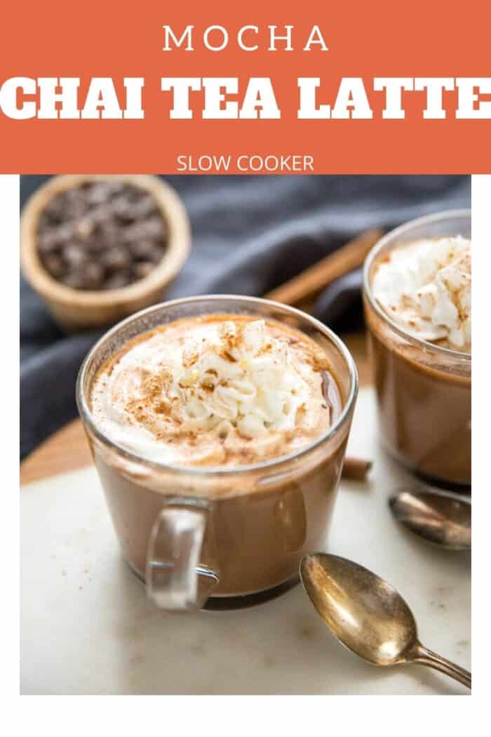 Slow cooker latte in a clear glass
