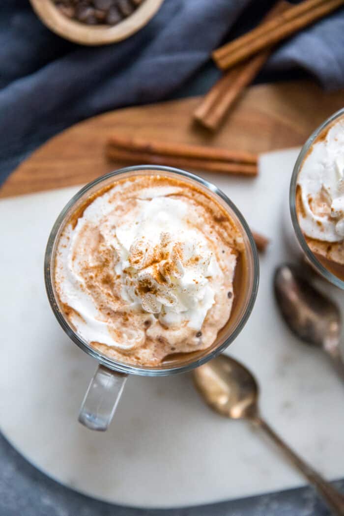 chai latte with whipped cream