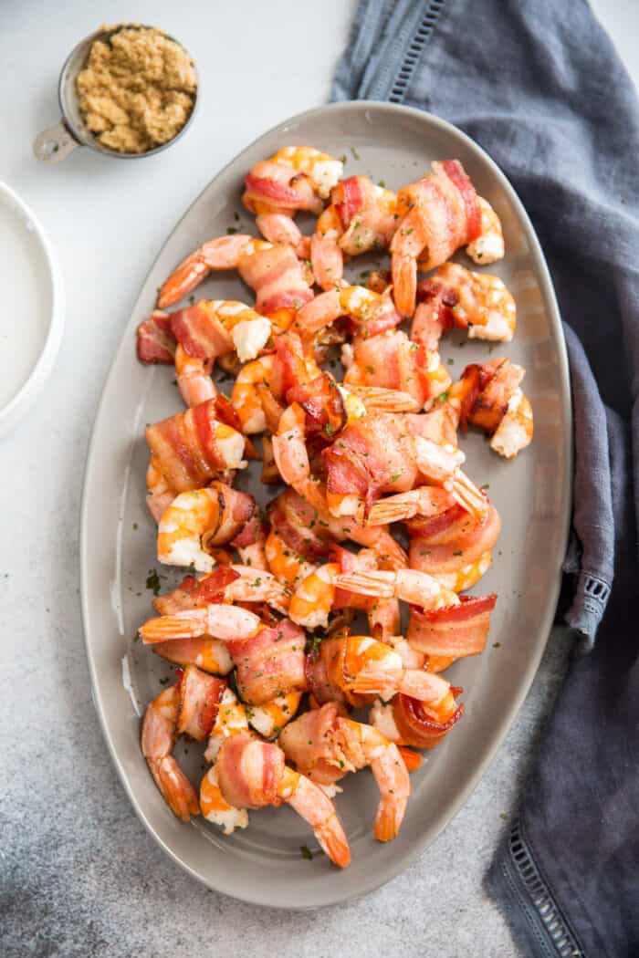 bacon wrapped shrimp pieces
