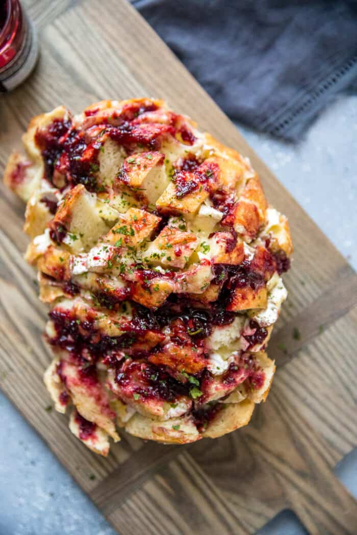 baked brie and jam loaf