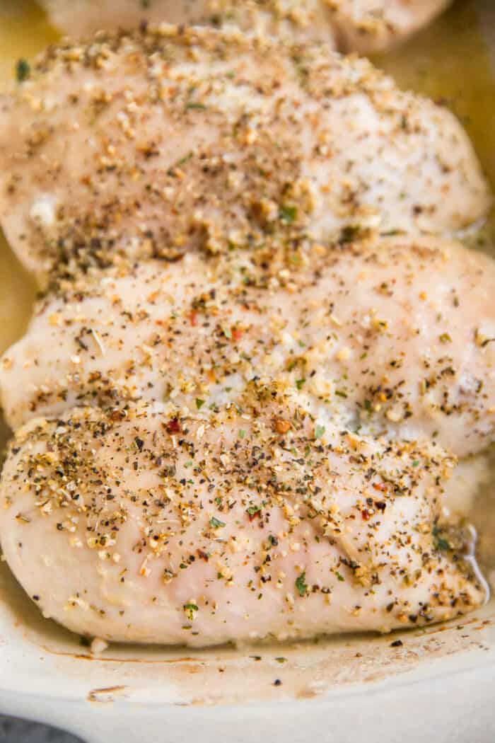 baked chicken close up