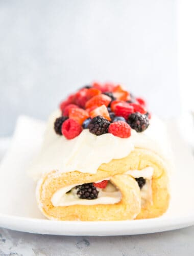 chantilly cake roll with berries