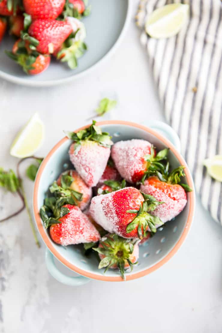 margarita infused strawberries